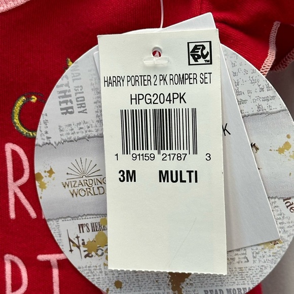 Carter's Cap Sleeve Harry Potter Theme 2-piece Romper Set - Red Grey - 0-3 mo - Picture 7 of 10